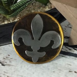 Custom Fleur de les Belt Buckle, artist Watto